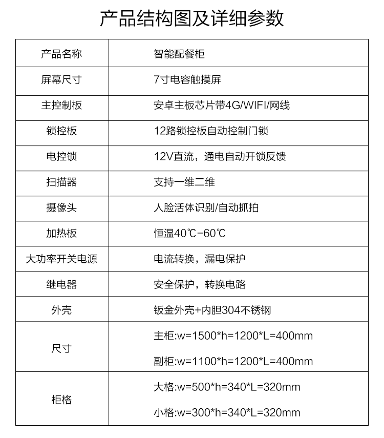 智能取餐柜参数